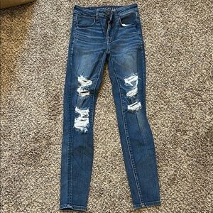 American Eagle Outfitters Ripped High Rise Jeggings